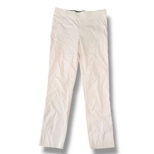 Gretchen Scott Women's Beige Striped Ankle Pants Size L Elastic Waist